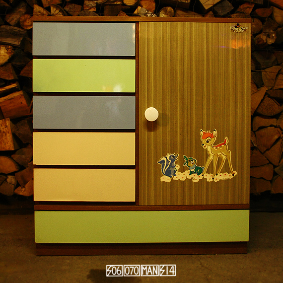 1970s Vintage ディズニー バンビのベビーたんす 昭和レトロ