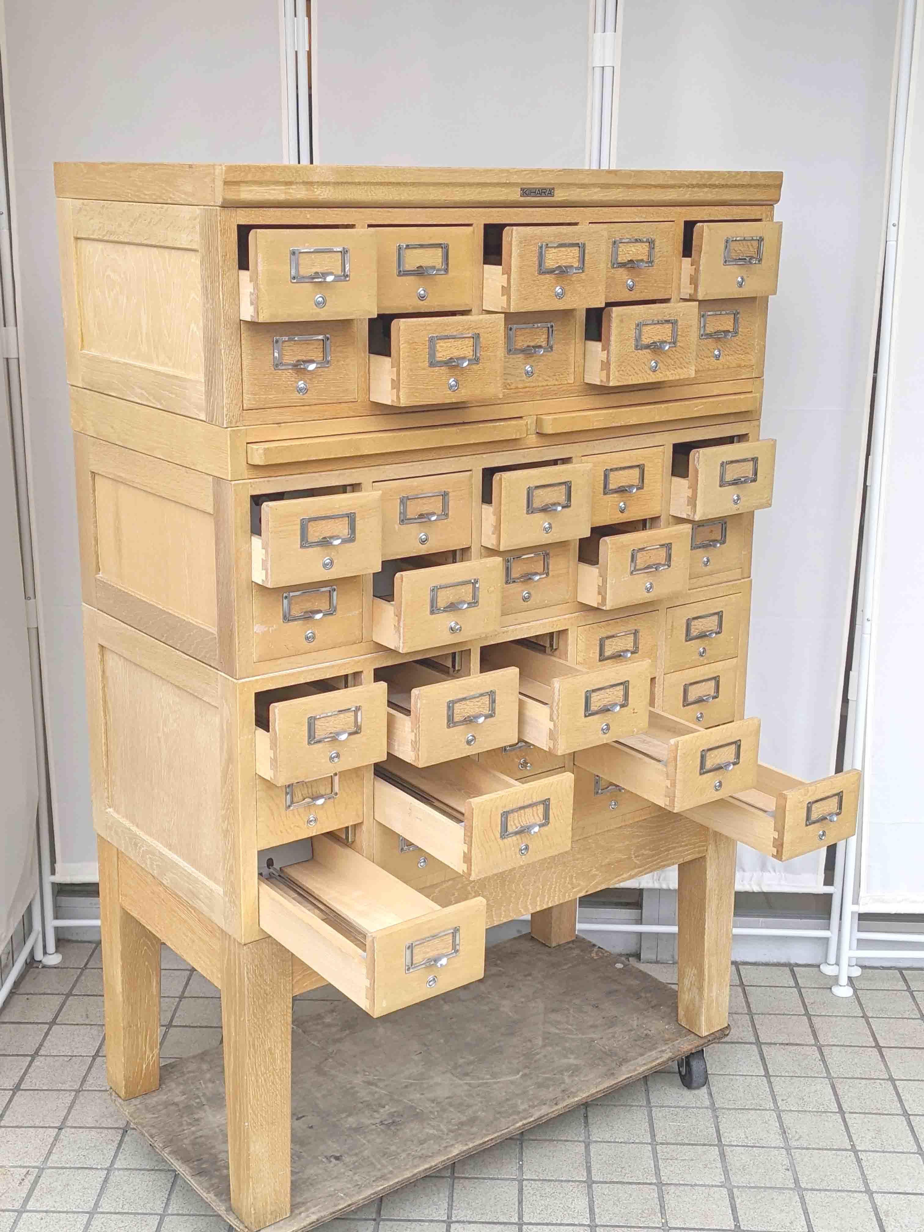 Japan Vintage】KIHARA/キハラ社 図書館のカードケース/キャビネット