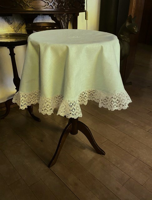 ミントグリーンコットン円形テーブルクロス498 : スペイン・バルセロナ