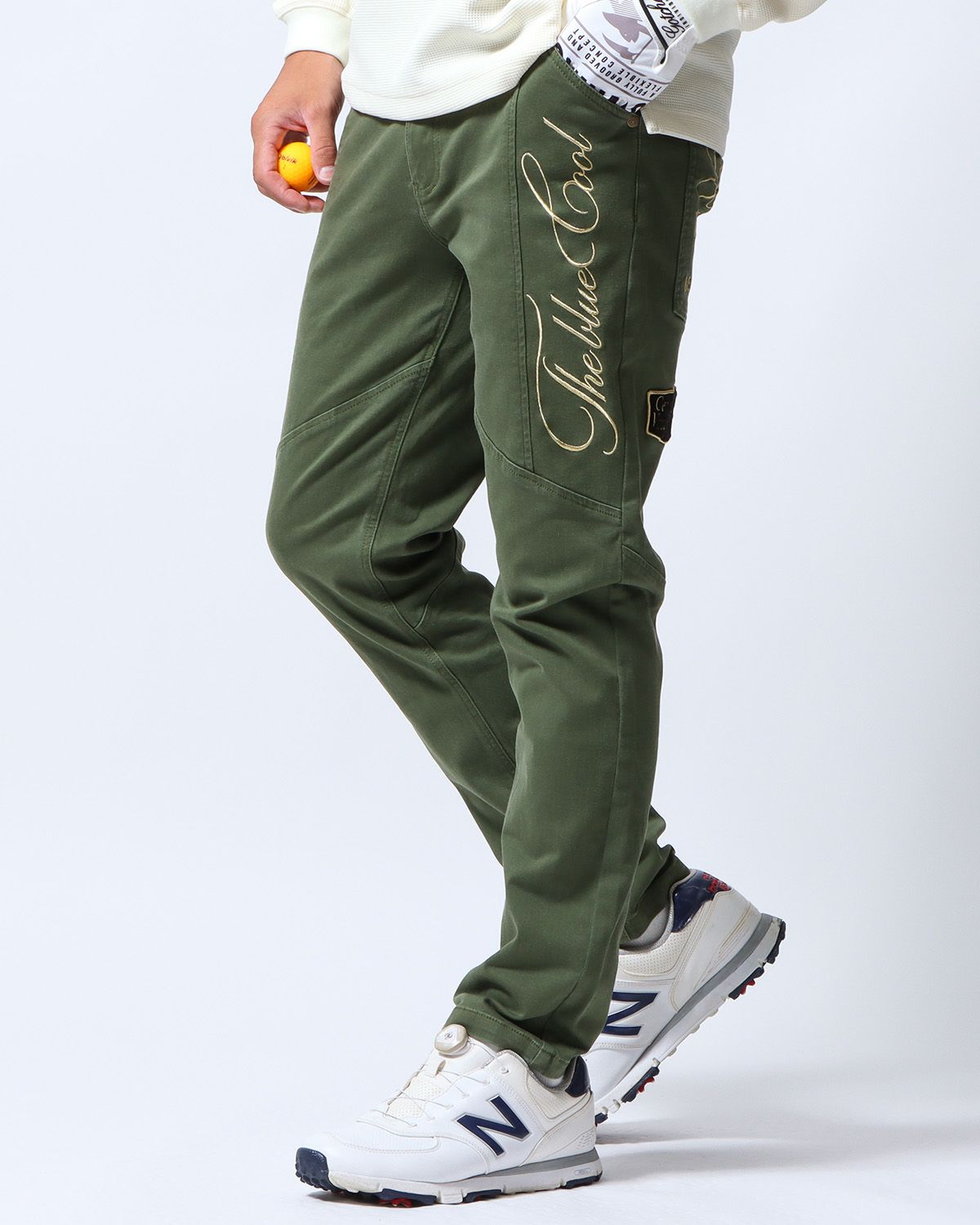 PG 刺繍ロゴ イエロー ゴルフパンツ サイズ7 メンズ ゴルフウェア