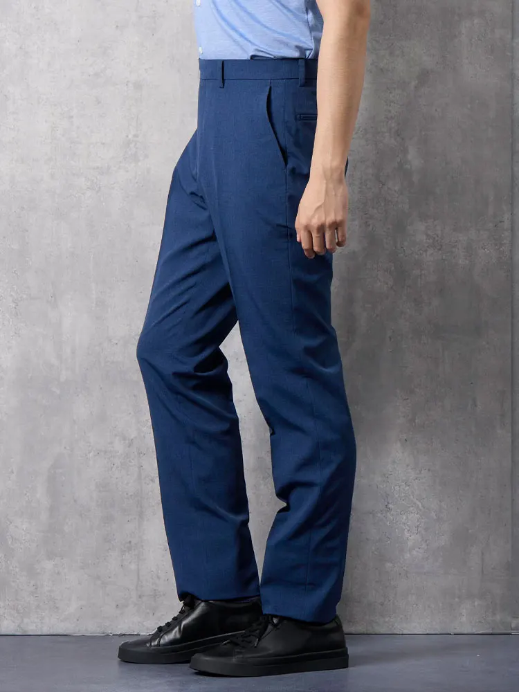 ネイビー GOODBIZ ノータックスラックス グレンチェック グレー