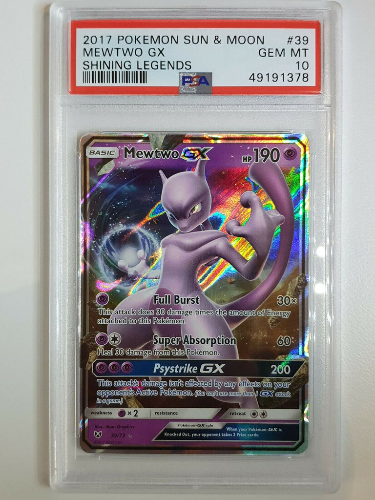 2017 Pokemon Mewtwo GX 39/73 Shining Legends - PSA 10 – Perfect