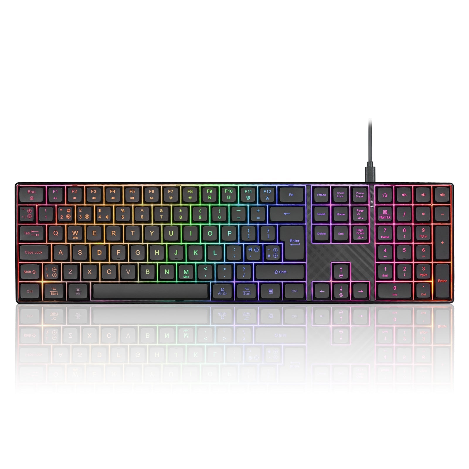 PERIBOARD-329 Wired Backlit Keyboard with Scissor Keys and Large