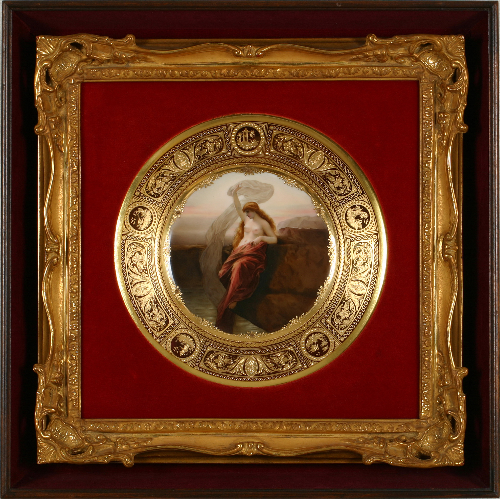 p_princeコレクション ヴィエナスタイル金彩絵皿 ローレライ