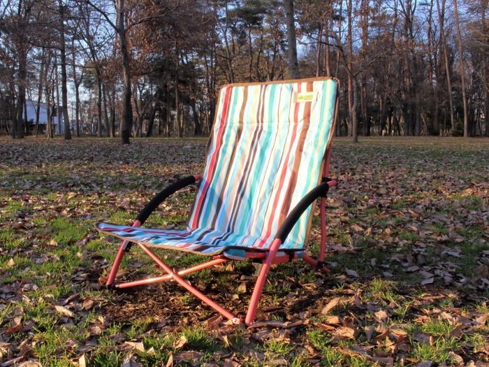 LOGOS ストライプ あぐらチェア・ポケットプラス(ブルー)の商品紹介