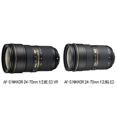 AF-S NIKKOR 24-70mm f/2.8E ED VR」と「AF-S NIKKOR 24-70mm f/2.8G