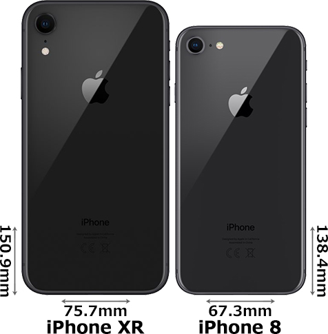 iPhone XR」と「iPhone 8」の違い - フォトスク