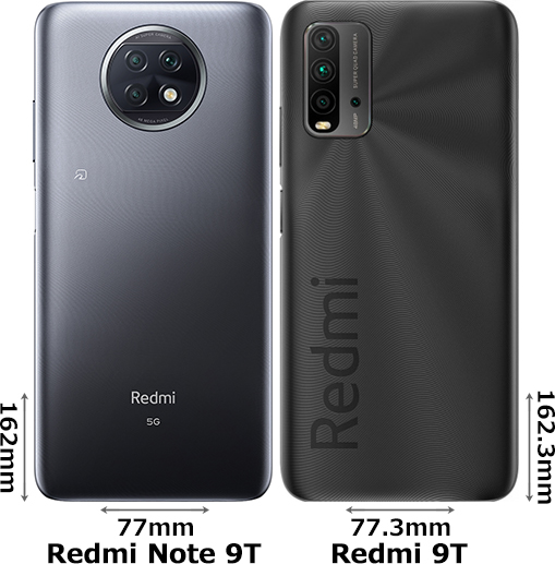 Redmi Note 9T」と「Redmi 9T」の違い - フォトスク
