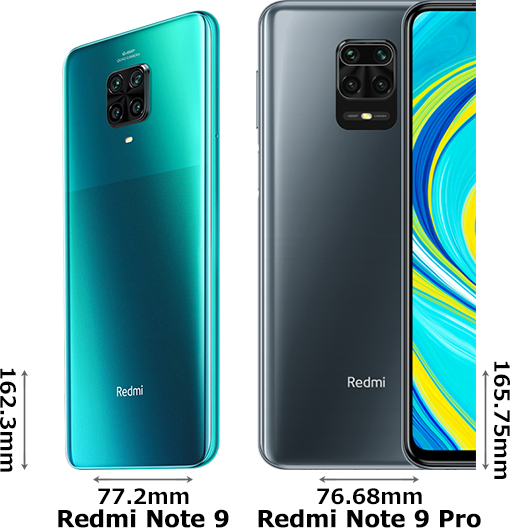 Redmi Note 9」と「Redmi Note 9 Pro」の違い - フォトスク