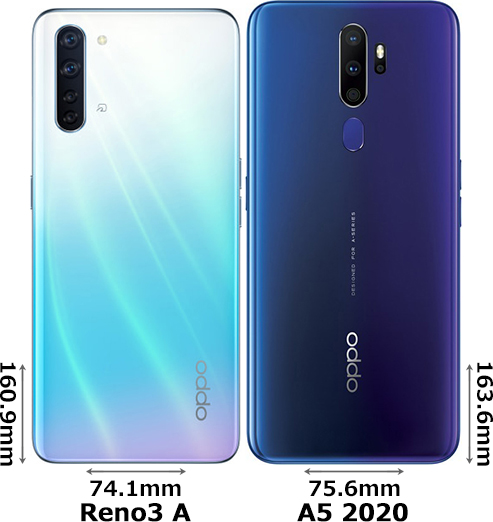 OPPO Reno3 A」と「OPPO A5 2020」の違い - フォトスク