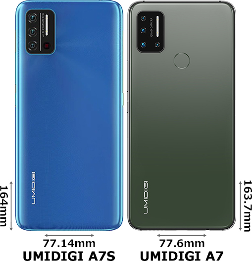 UMIDIGI A7S」と「UMIDIGI A7」の違い - フォトスク