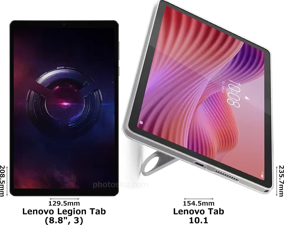 Lenovo Legion Tab (8.8 3)」と「Lenovo Tab」の違い - フォトスク