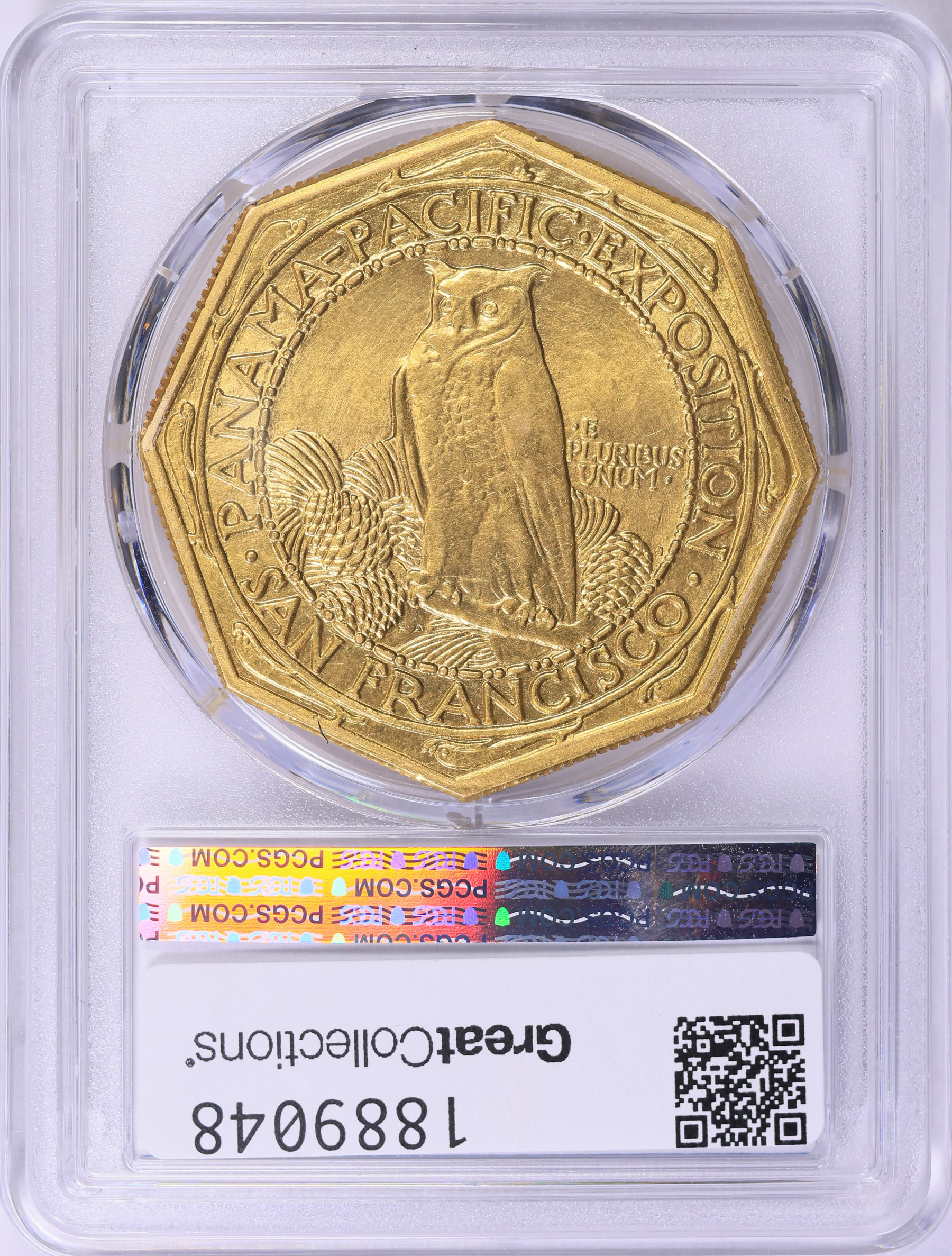 1915-S Panama-Pacific Exposition $50 Gold, Octagonal PCGS MS-63