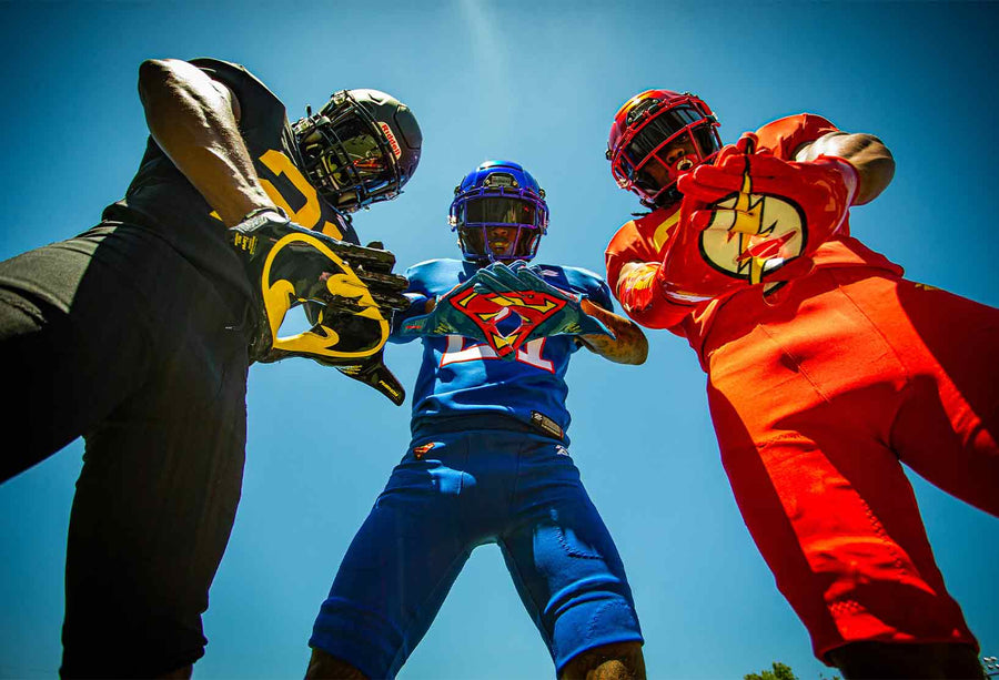 Superman Football Gloves - VPS1 by Phenom Elite – Phenom Elite Brand