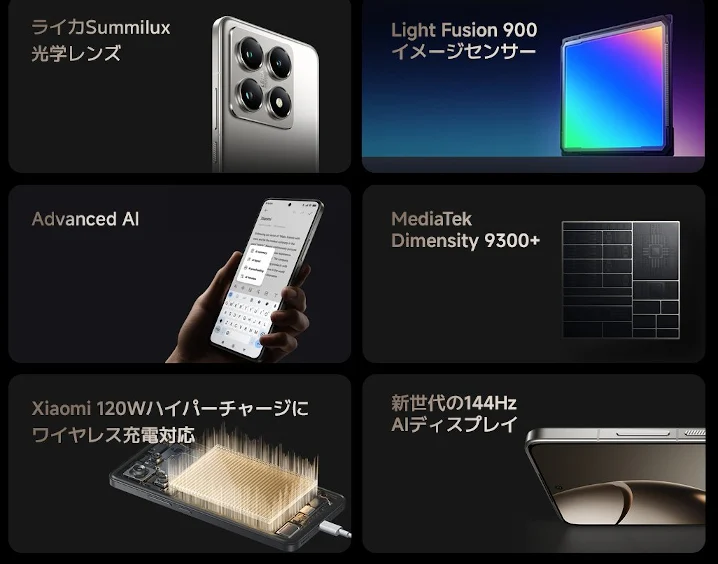 Xiaomi 14T Pro 国内発売、ライカ印カメラ・Dimensity 9300+搭載