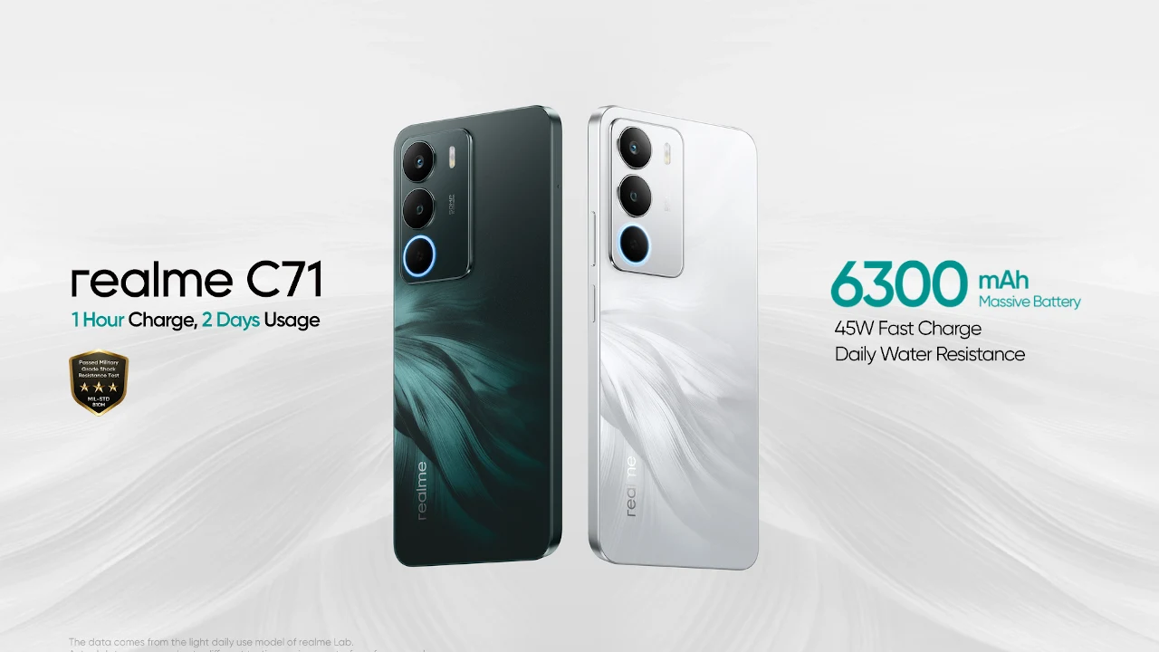realme C71 発表、45W充電6300mAhバッテリー搭載スマートフォン