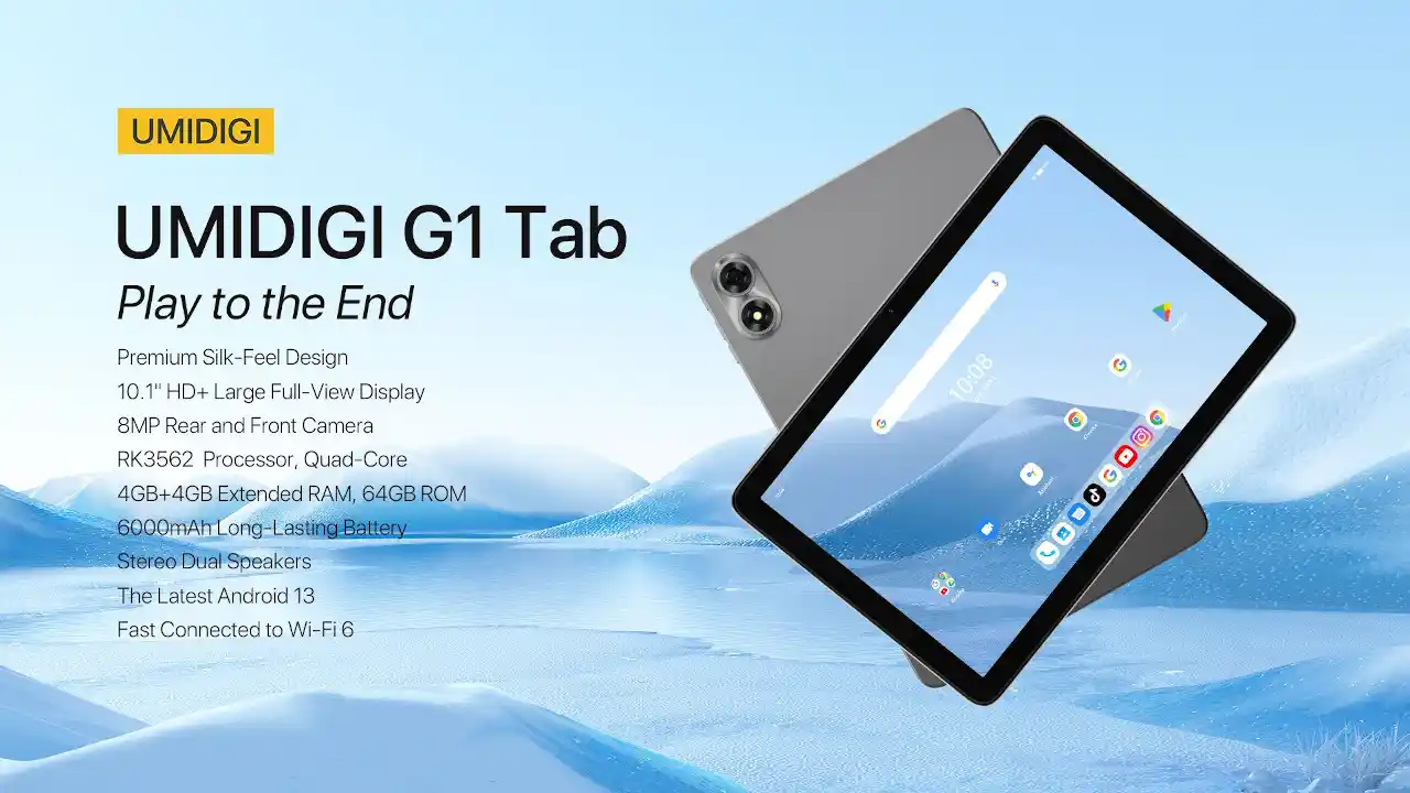 UMIDIGI G1 Tab 発表、Rockchip RK3562搭載の10.1型タブレット
