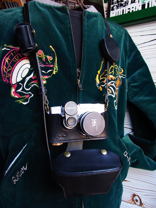 OLYMPUS PEN F/FT/FV 兼用ヌメ革製カメラケース＆ストラップ