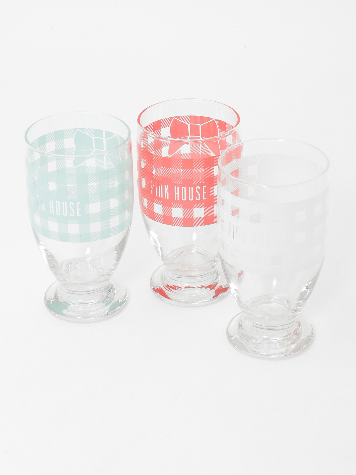 PINK HOUSE LIFE STYLE】ギンガムロゴグラスセット｜ピンクハウス