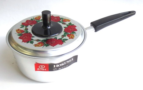 昭和レトロ ホクセイアルミ 薔薇 花園シリーズ ミルクパン14センチ