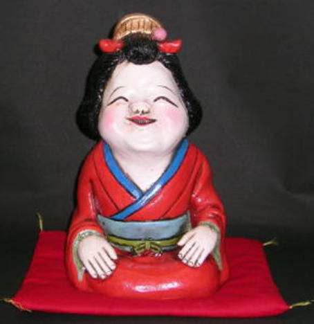 多くの福を招くお福人形とお多福人形の開運縁起置物 特価で通販