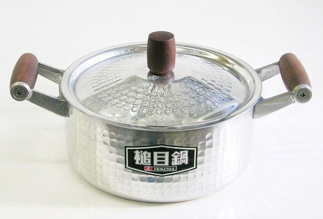 昭和レトロ ホクセイ アルミ槌目両手鍋（木柄）20センチ【通販】山口