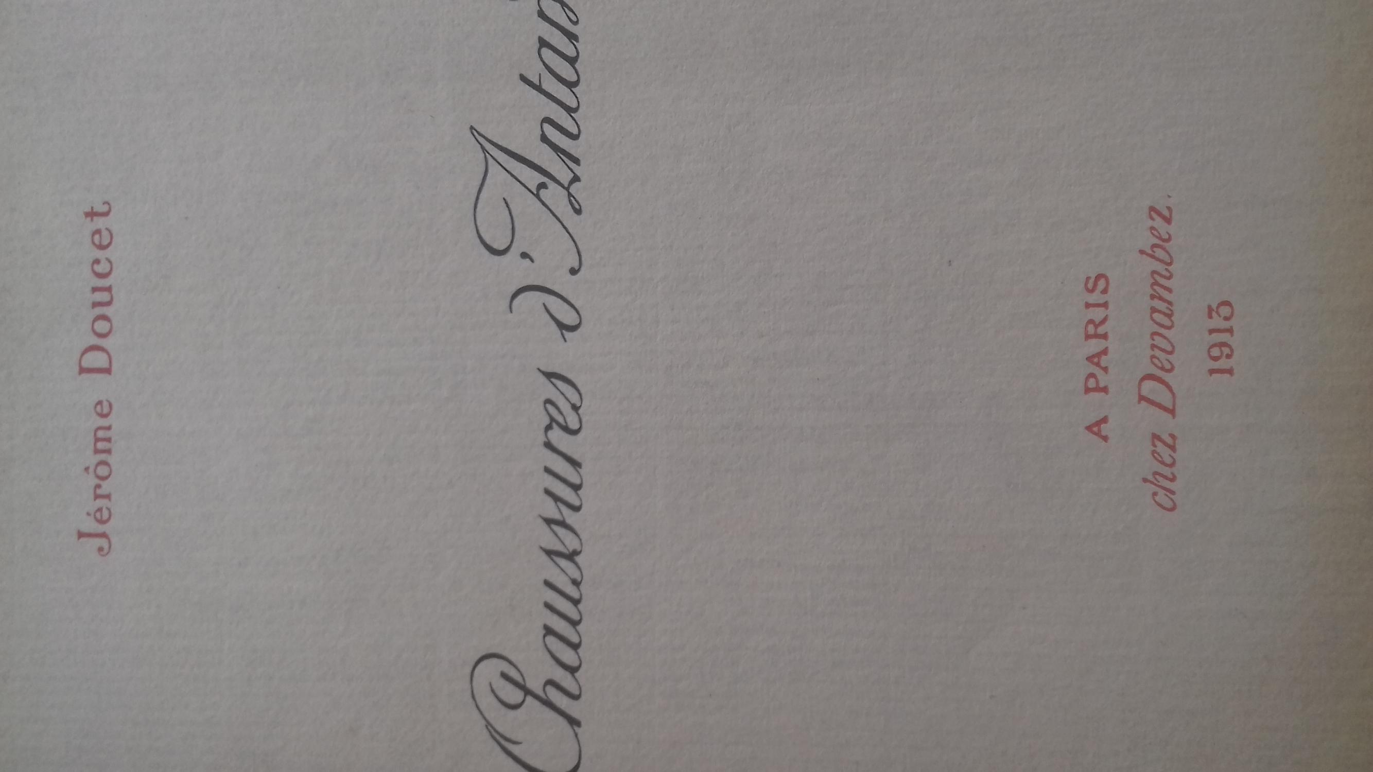 Chaussures d'antan da jerome doucet: Très bon Couverture souple