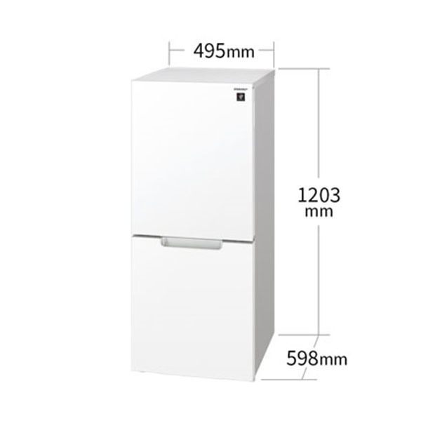 SHARP SJ-GD15J-W クリアホワイト PLAINLY [冷蔵庫 (152L・左右フリー