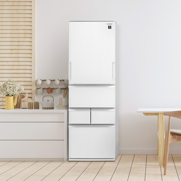 SHARP SJ-P410M-W マットオフホワイト [冷蔵庫 (408L・左右フリー