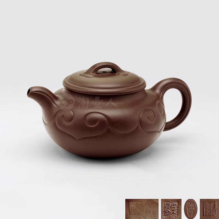 宜兴名家吴界明紫砂壶价格《仿古如意壶》-大师印章简介-淘壶人
