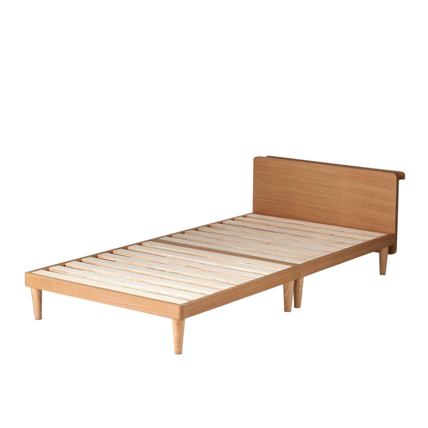 15分で組み立てられるタモ材のコンセント付きすのこベッド ＜シングル