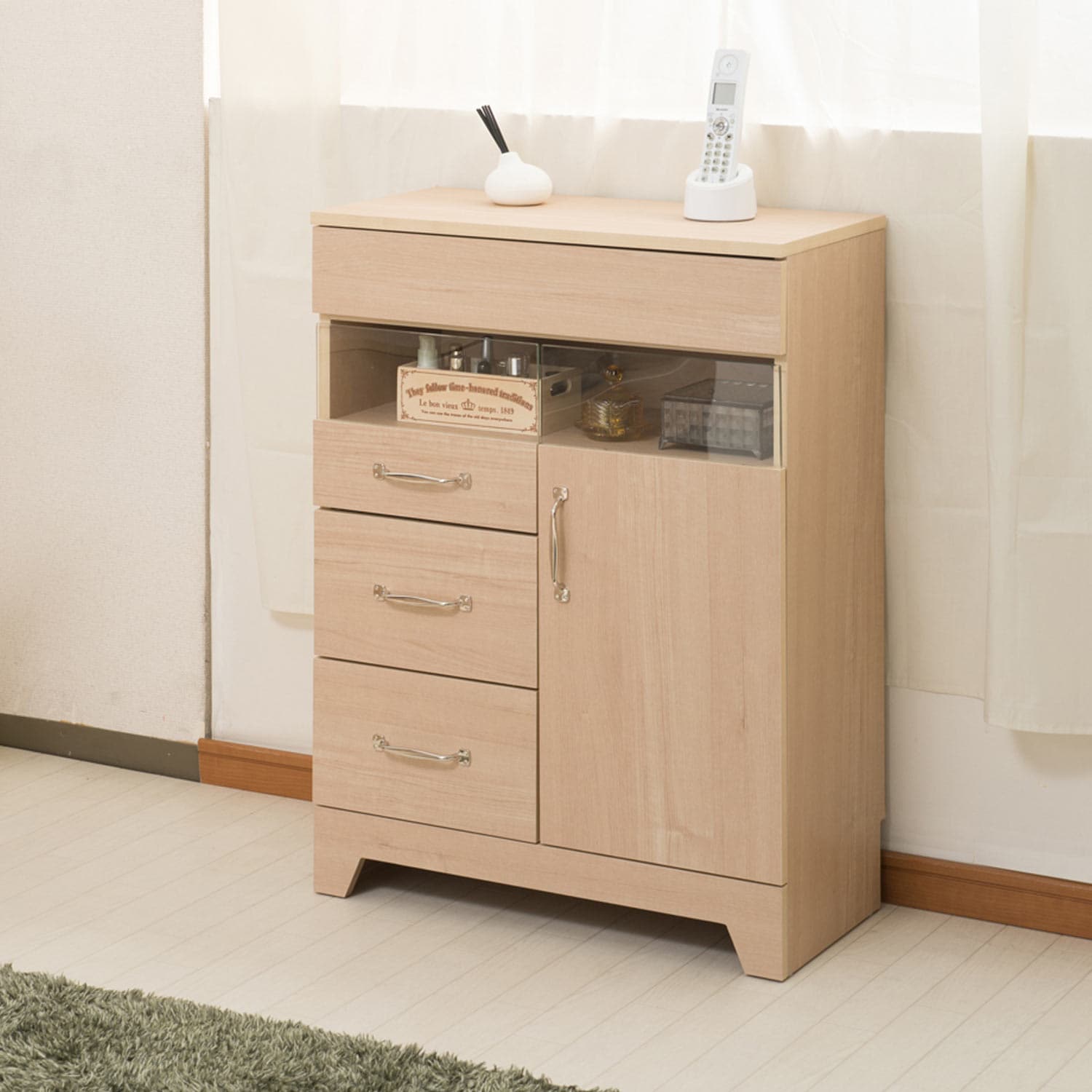 コンパクトファックス・電話台（電話台/ファックス台/多段チェスト