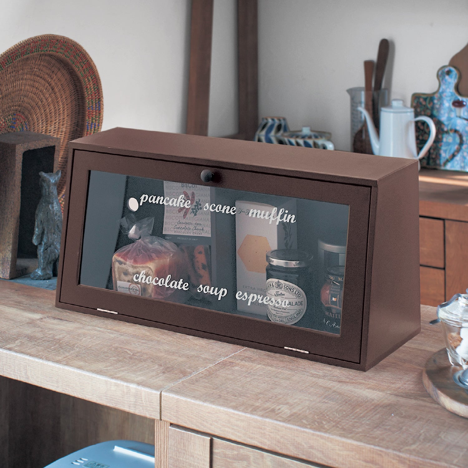 ショーケース風ブレッドケース（キッチンカウンター上収納）｜通販の