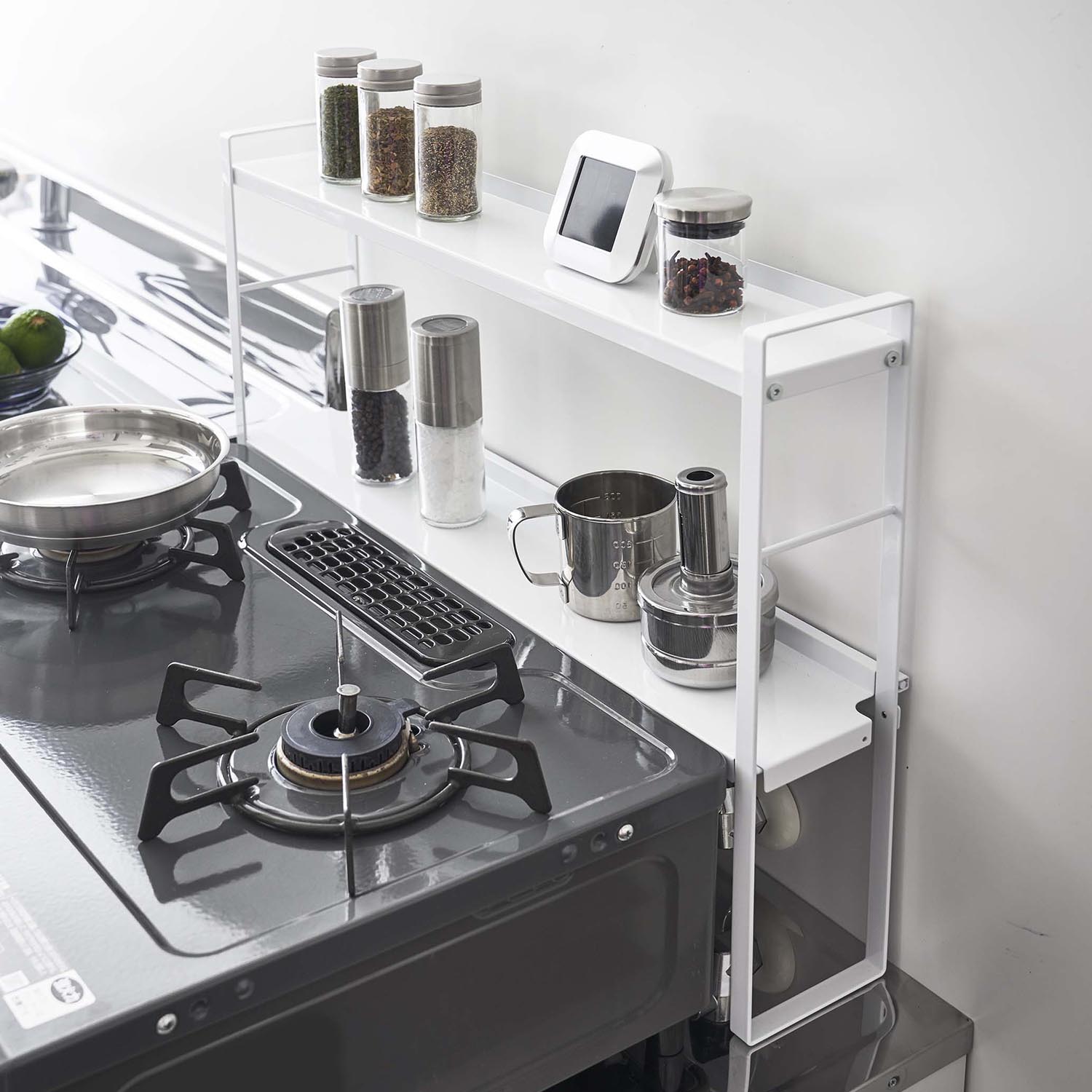 コンロ奥隙間ラック2段（コーナーラック/コンロ周り収納）｜(タワー