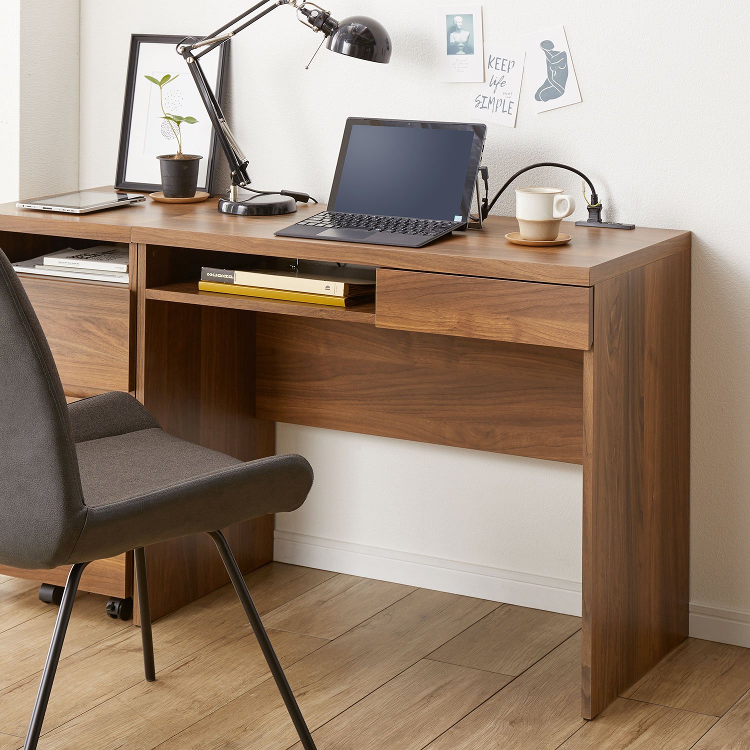 抗菌加工※】ウォルナット調パソコンデスク（パソコンデスク/ワーク