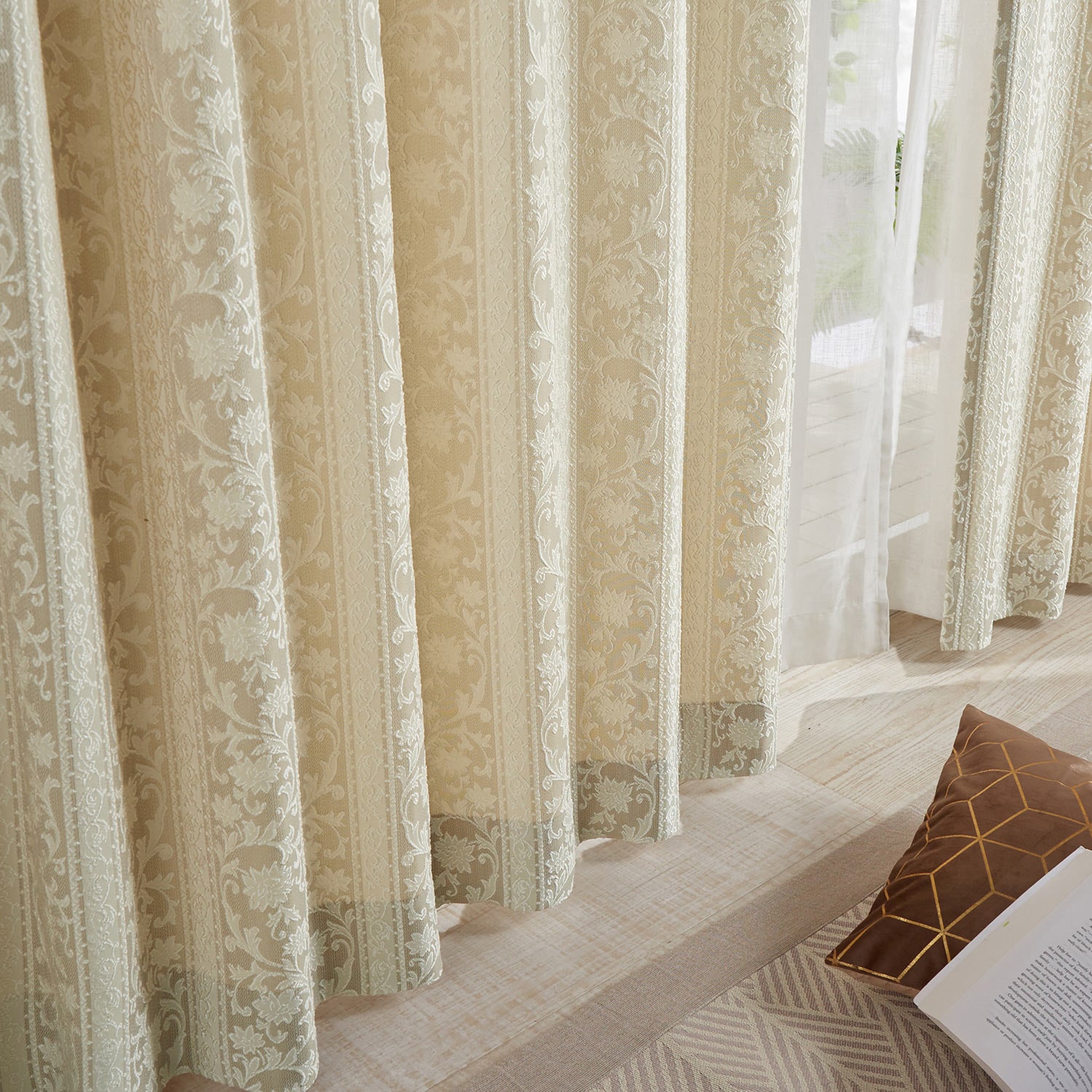 99サイズ】 立体的なデザインがエレガントなジャカード織カーテン ＜2