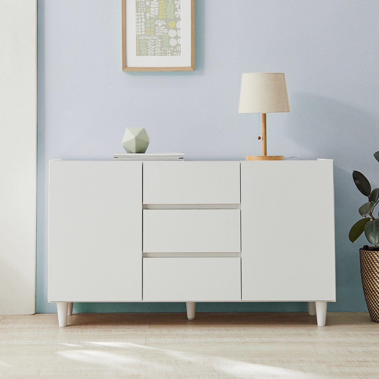 ホワイトカラーのシンプルキャビネット｜通販のベルメゾンネット