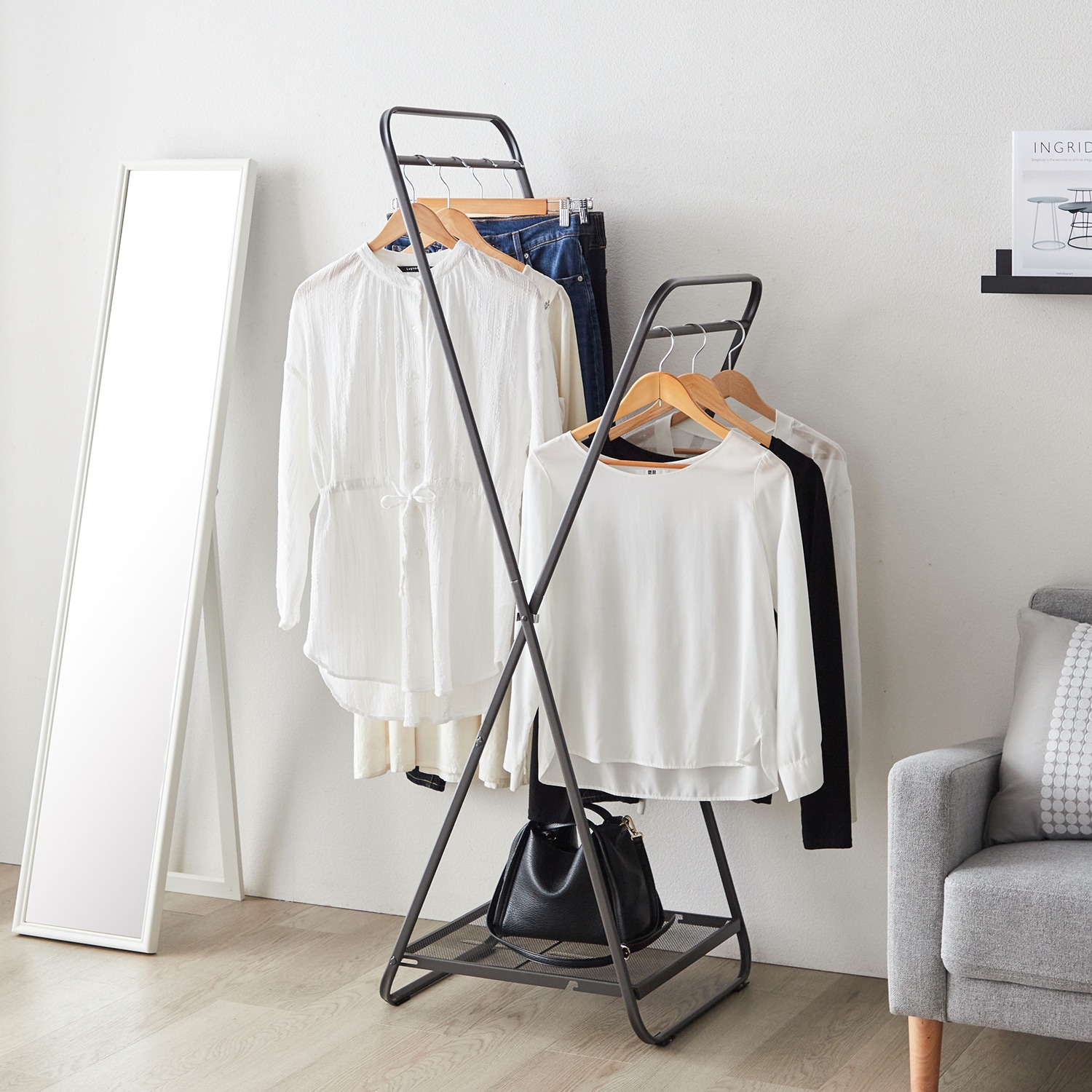 折りたたみスチールハンガーラック｜通販のベルメゾンネット