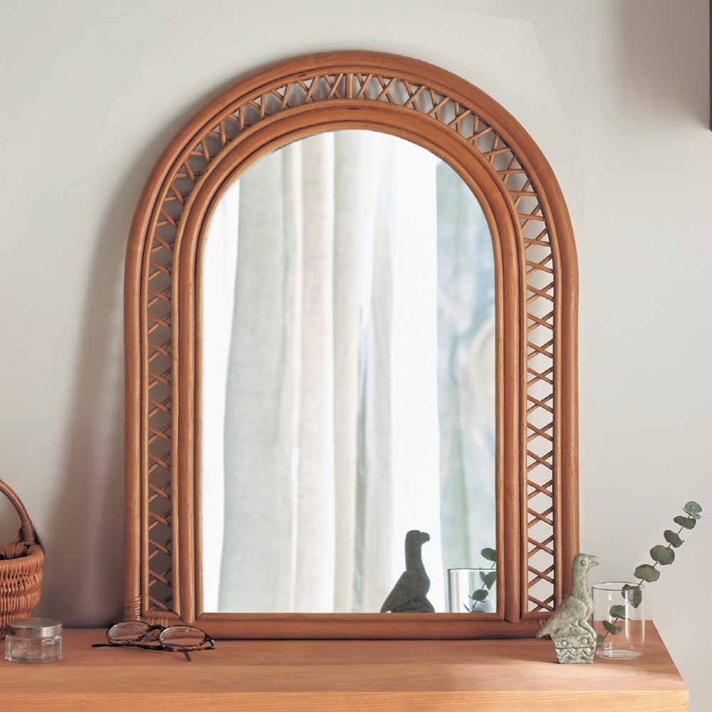 ラタンフレームのアーチ型ミラー｜通販のベルメゾンネット