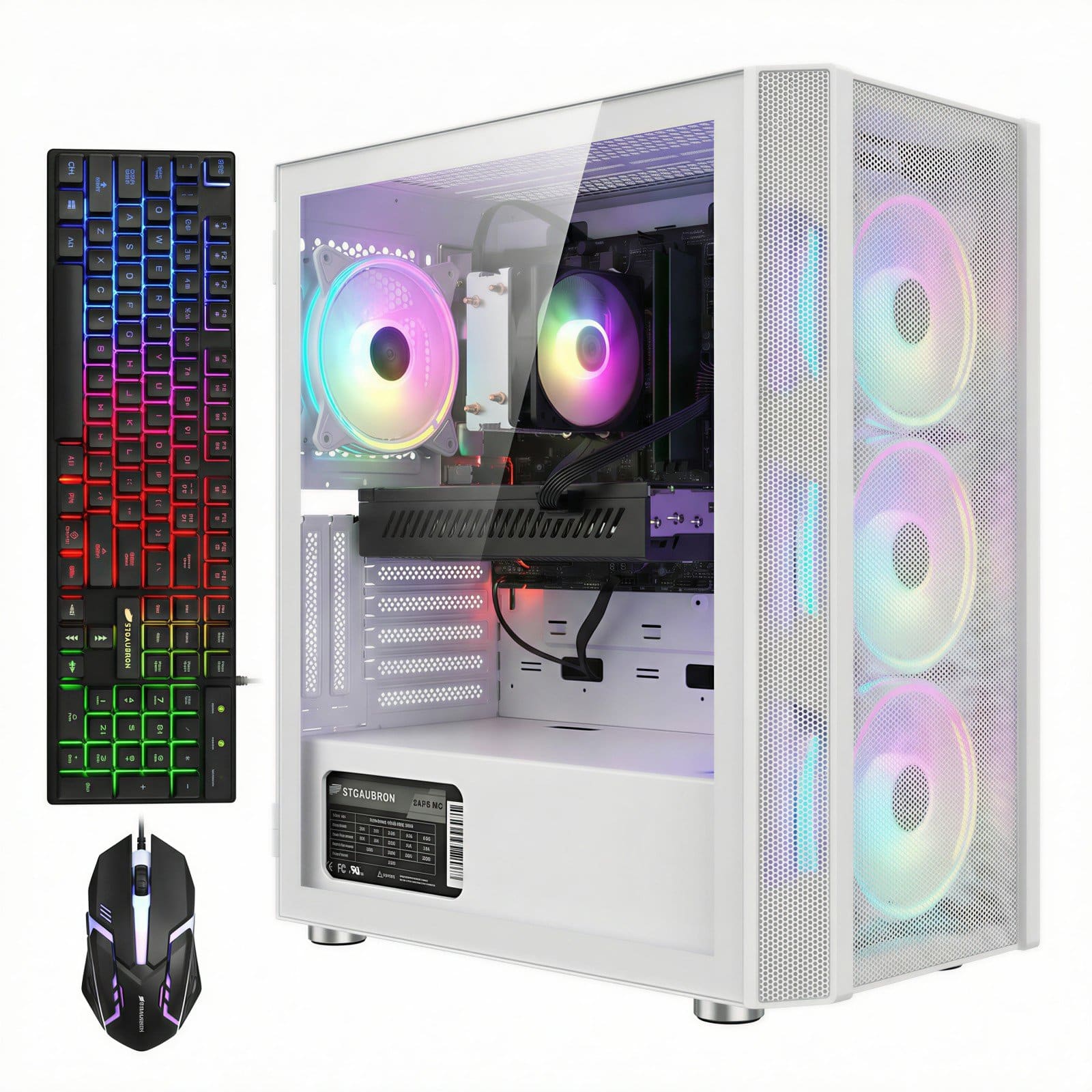 STGAubron Gaming PC Computer Desktop, Ryzen 5 5500 up to 4.2GHz