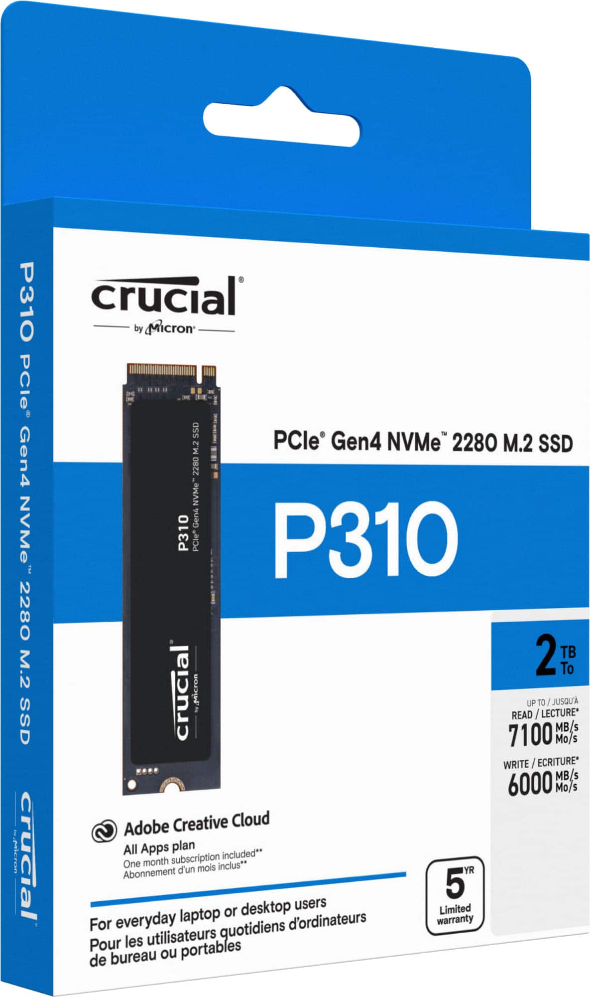 Crucial P310 2TB Internal SSD PCIe Gen 4 x4 NVMe M.2