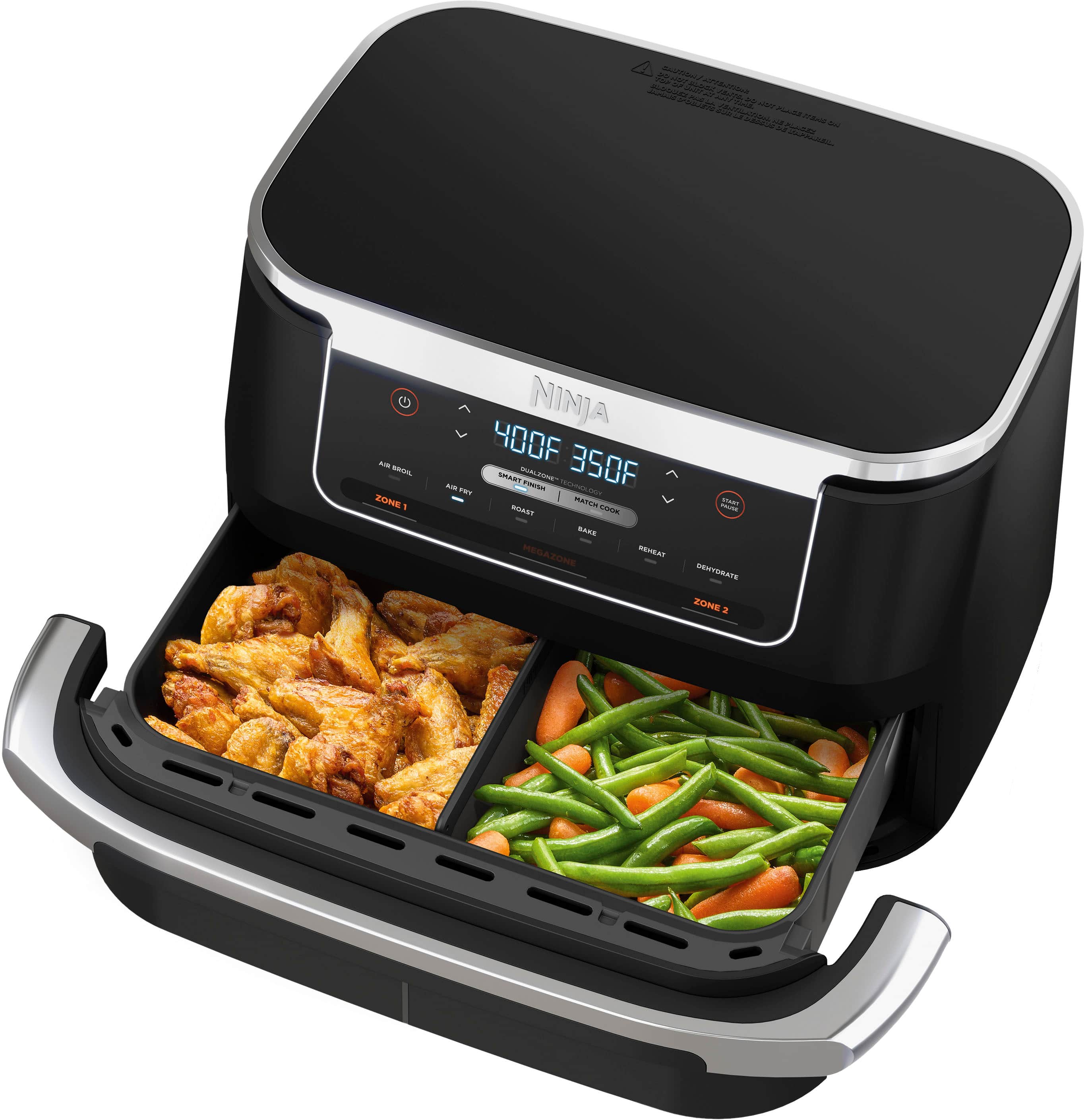 Ninja Foodi DualZone FlexBasket Air Fryer with 7 qt MegaZone Black