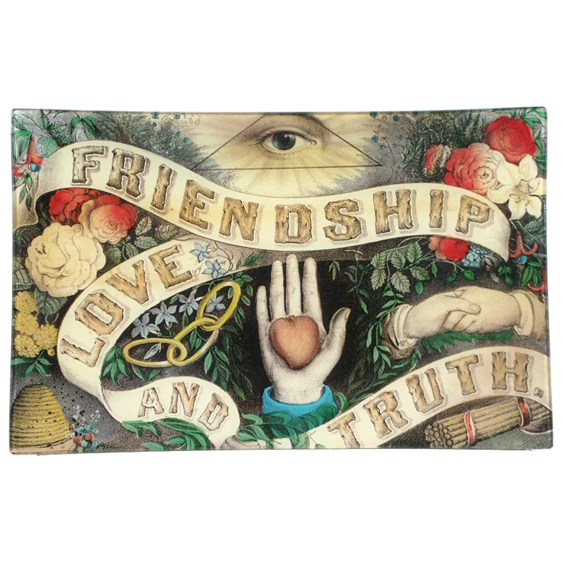 JOHN DERIAN/ジョンデリアン】デコパージュプレート/Friendship Love