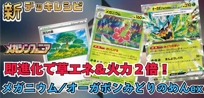 メガニウム/オーガポンみどりのめんexの最新デッキレシピ＆回し方解説