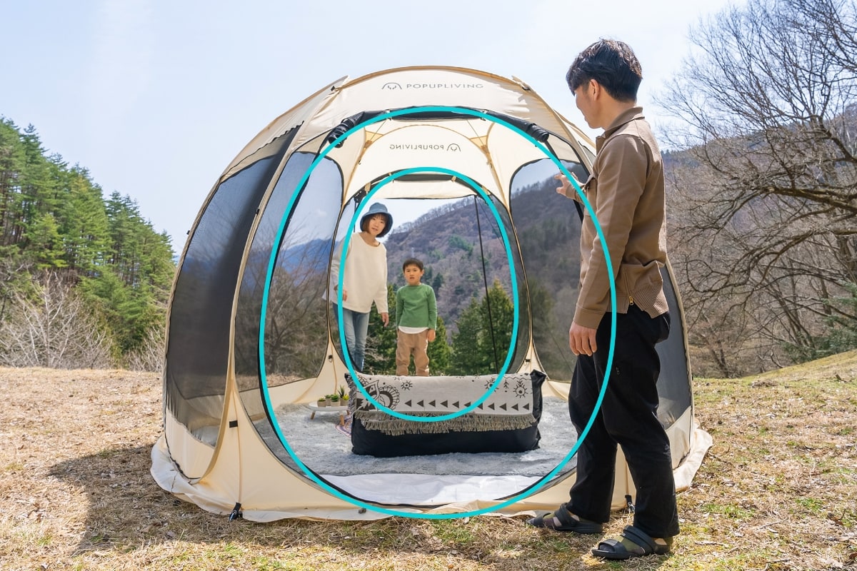 フルセット[ポップアップリビング10'x10'+サイドカバーx4枚+グランド