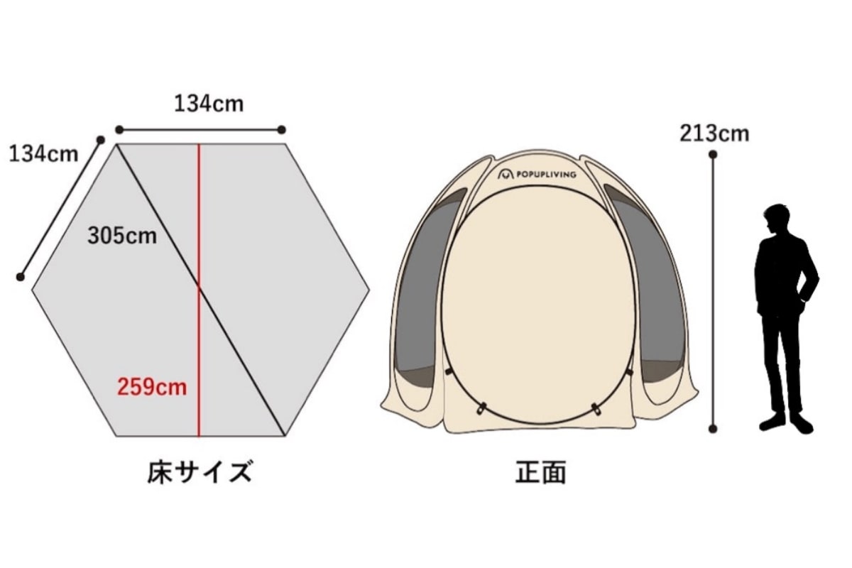 フルセット[ポップアップリビング10'x10'+サイドカバーx4枚+グランド