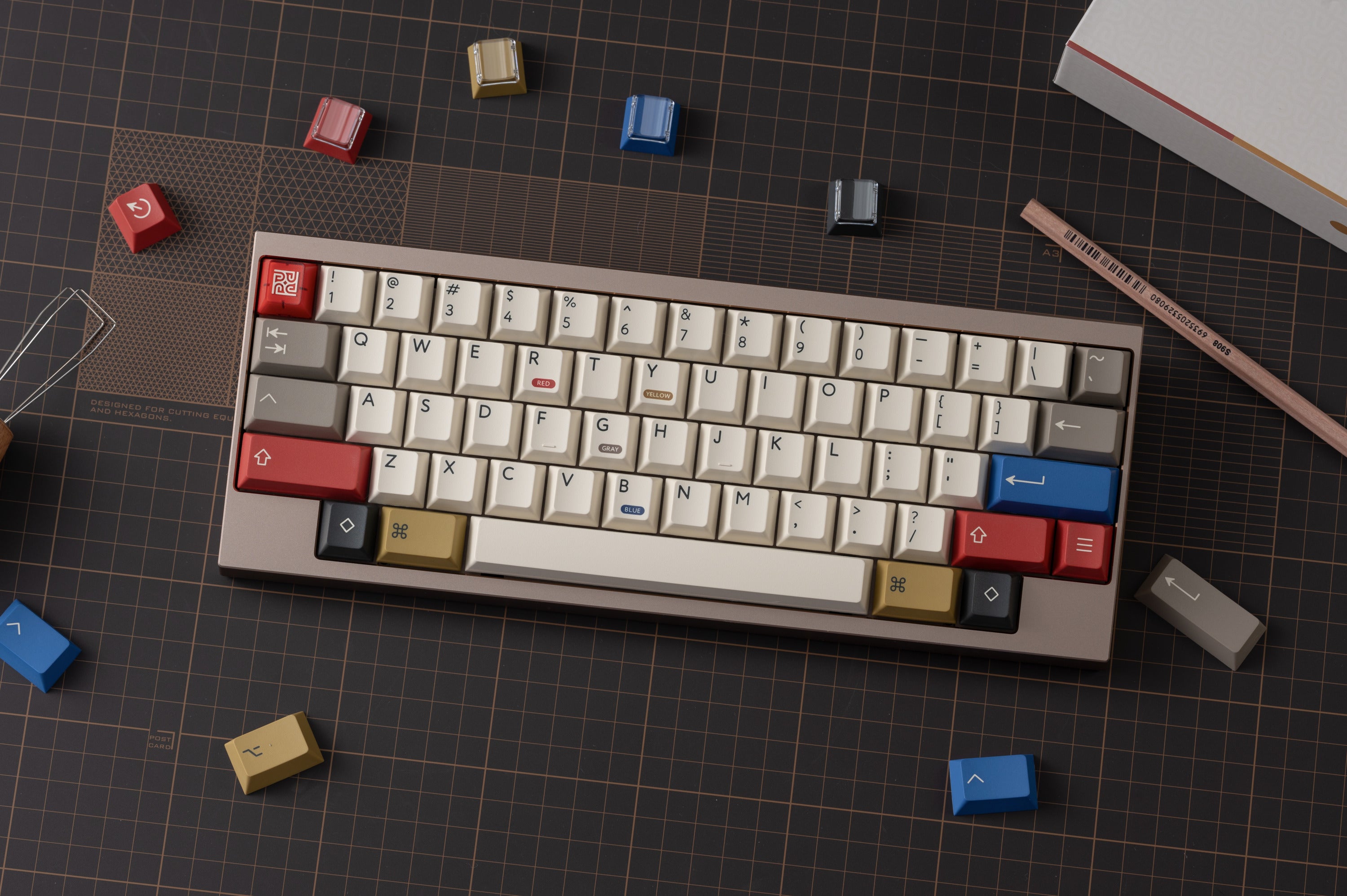 In Stock) PBTFans Retro 100 Keycap Set