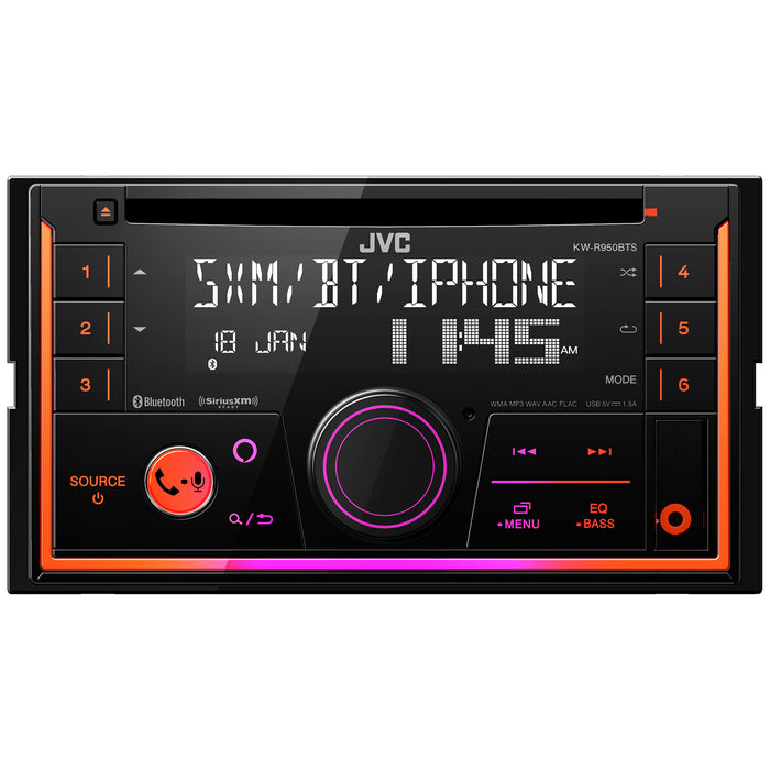 KW-R950BTS JVC Double-Din CD Player Head Unit AM/FM, Bluetooth