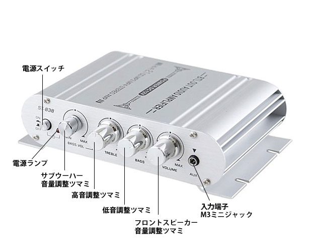 ワンダーピュア/2.1チャンネルシステム対応アンプ完成品/ST-838