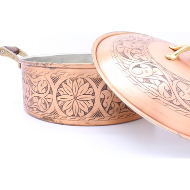 Copperdone El Işlemeli Ahşap Kulplu Anatolia Bakır Tencere Fiyatı